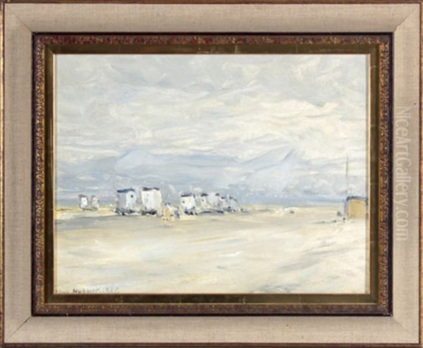 Strandpartie Wohl Bei Travemunde Oil Painting by Ulrich Huebner