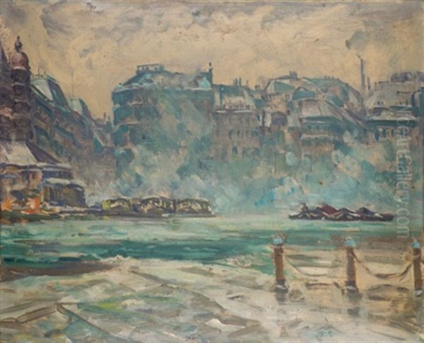 Hamburg, Hafenszene Oil Painting by Ulrich Huebner