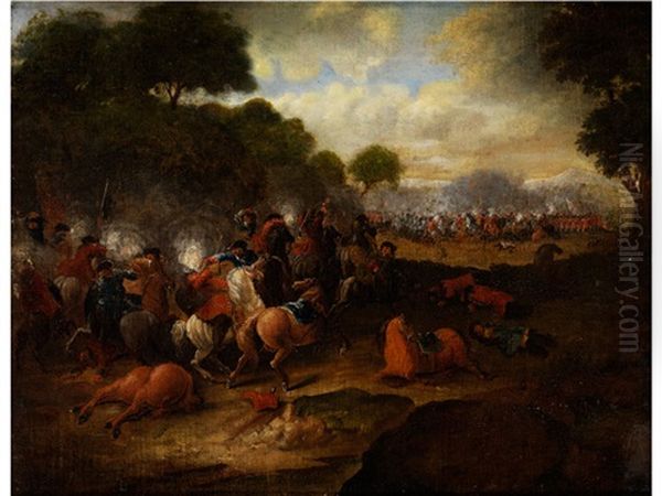Schlachtenszene Oil Painting by or Huchtenburgh, Jan van Huchtenberg