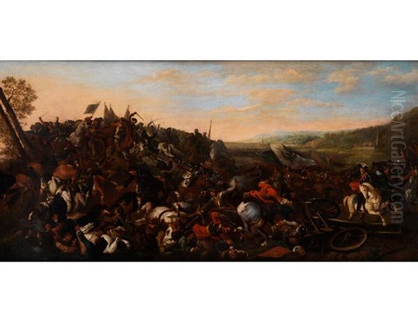 Schlachtenbild Oil Painting by or Huchtenburgh, Jan van Huchtenberg