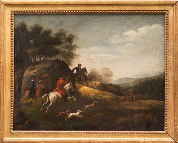 La Chasse A Courre Oil Painting by or Huchtenburgh, Jan van Huchtenberg