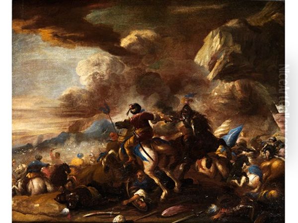 Reiterschlacht Aus Den Turkenkriegen Oil Painting by or Huchtenburgh, Jan van Huchtenberg