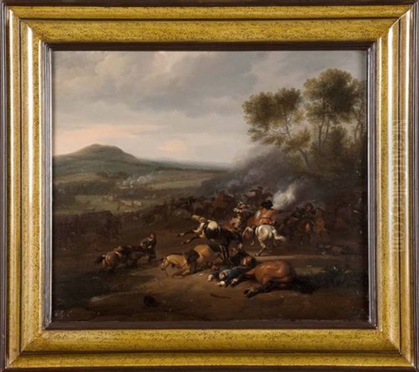 Choc De Cavalerie Oil Painting by or Huchtenburgh, Jan van Huchtenberg