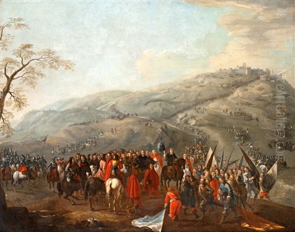 Batalj Oil Painting by or Huchtenburgh, Jan van Huchtenberg