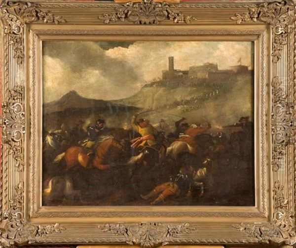 Scene De Bataille Oil Painting by or Huchtenburgh, Jan van Huchtenberg