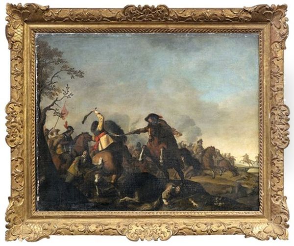 Reiterschlacht Oil Painting by or Huchtenburgh, Jan van Huchtenberg