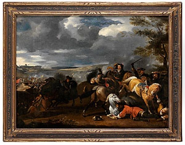 Bataljscen Oil Painting by or Huchtenburgh, Jan van Huchtenberg