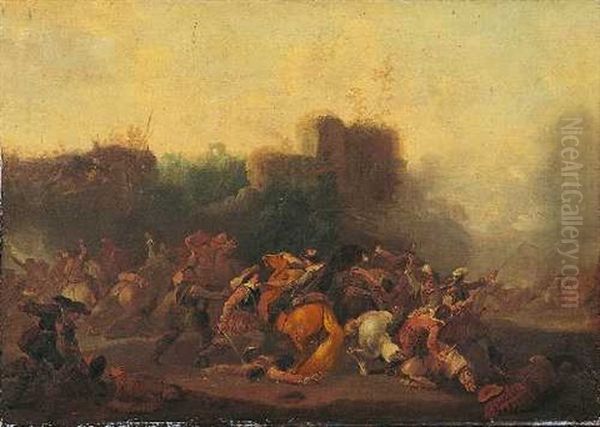 Schlachtenszene Oil Painting by or Huchtenburgh, Jan van Huchtenberg