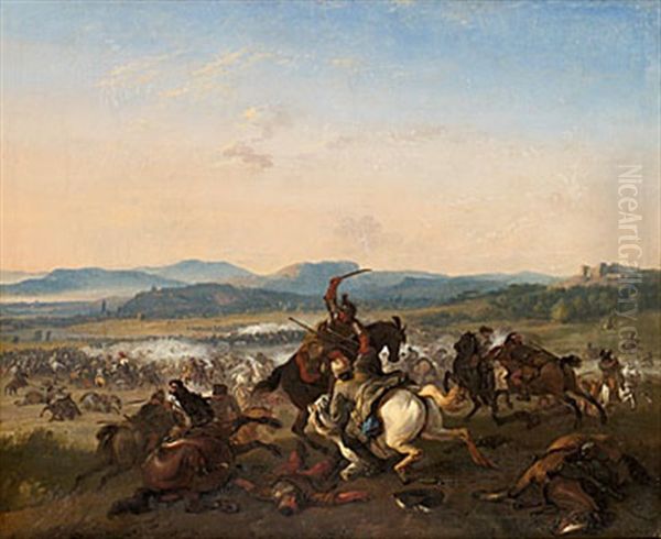 Batalj Oil Painting by or Huchtenburgh, Jan van Huchtenberg