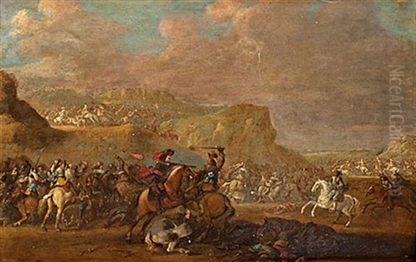 Batalj Oil Painting by or Huchtenburgh, Jan van Huchtenberg