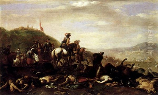 Nach Der Schlacht Oil Painting by or Huchtenburgh, Jan van Huchtenberg