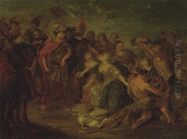 The Family Of Darius Before Alexander Oil Painting by or Huchtenburgh, Jan van Huchtenberg