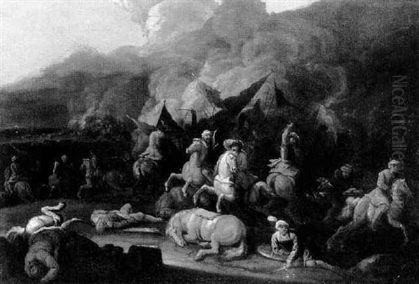 Gefecht Zwischen Christen Und Omanen Oil Painting by or Huchtenburgh, Jan van Huchtenberg