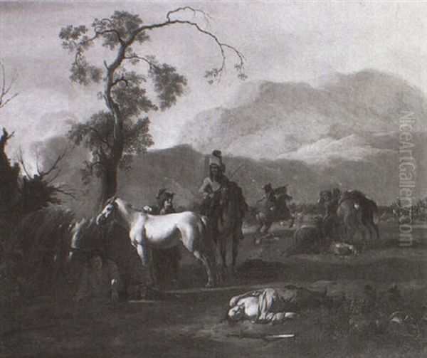 Nach Der Schlacht Oil Painting by or Huchtenburgh, Jan van Huchtenberg