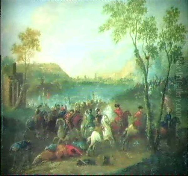 Schlachtgemalde Turken Vor Wien Oil Painting by or Huchtenburgh, Jan van Huchtenberg