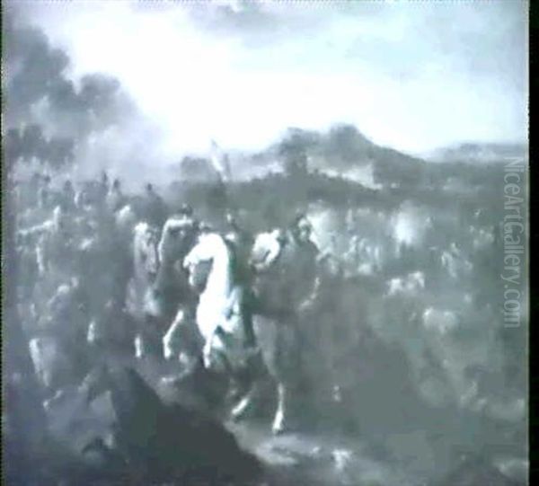 Reiterschlacht Oil Painting by or Huchtenburgh, Jan van Huchtenberg