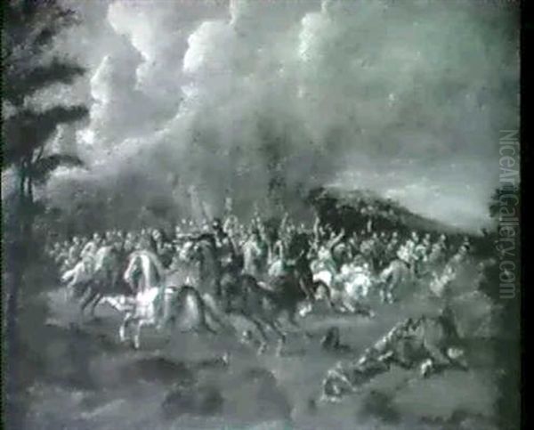 Rytterslag Oil Painting by or Huchtenburgh, Jan van Huchtenberg