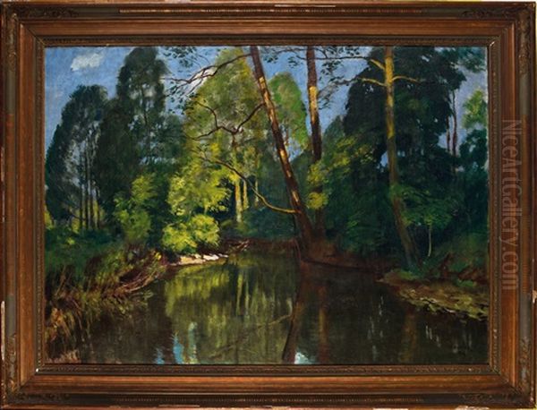 Lesni Tun Oil Painting by Antonin Hudecek