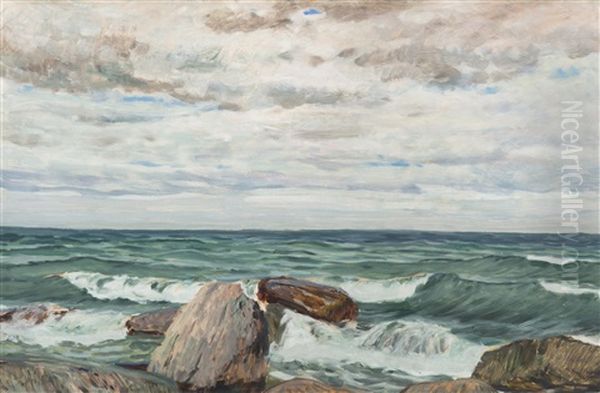 Seashore Oil Painting by Antonin Hudecek