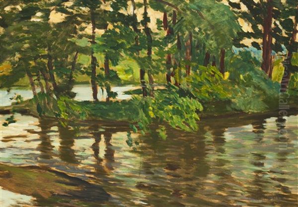 Waldbach Oil Painting by Antonin Hudecek