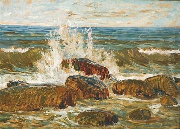 Morsky Priboj Oil Painting by Antonin Hudecek