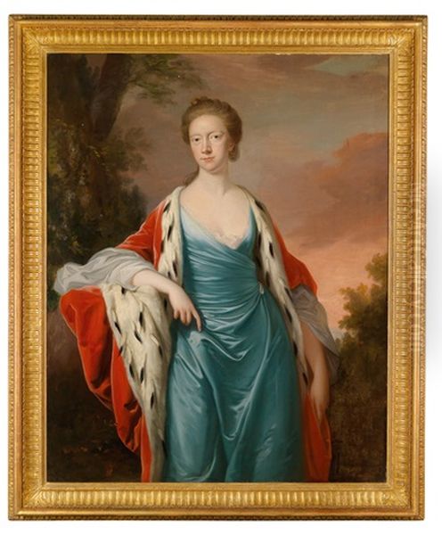 Portrat Einer Dame Aus Dem Englischen Hochadel (prinzessin Maria Von Grosbritannien Und Irland, Landgrafin Von Hessen-kassel?) Oil Painting by Thomas Hudson