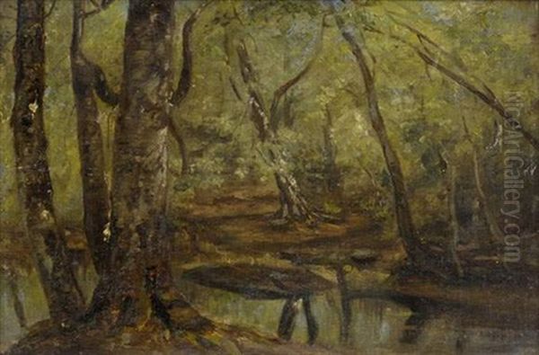 Foret Oil Painting by Paul Huet