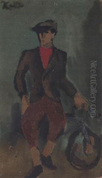 Petit Cycliste Debout Oil Painting by Helmut vom (Kolle) Huegel