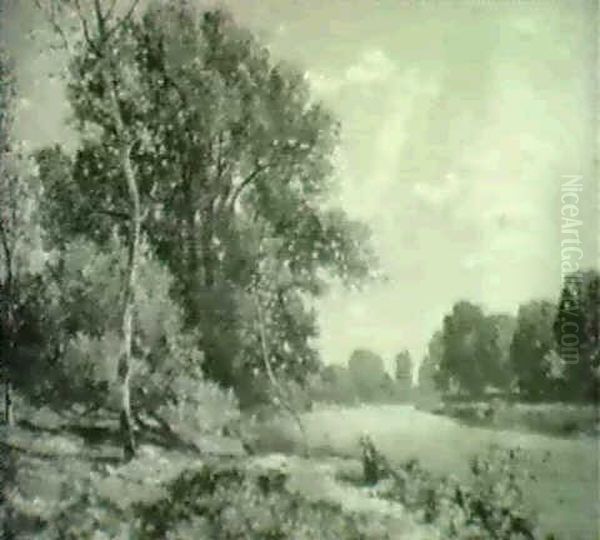 The River Thames Oil Painting by Sir Herbert Edwin Pelham Hughes-Stanton