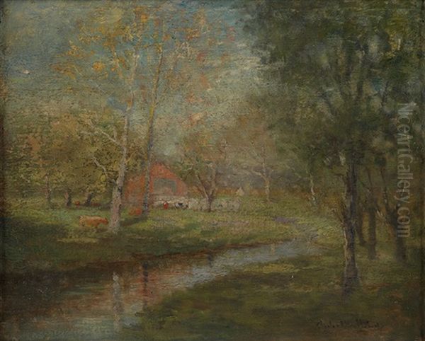 Wooded Landscape Oil Painting by Charles Allen Hulbert