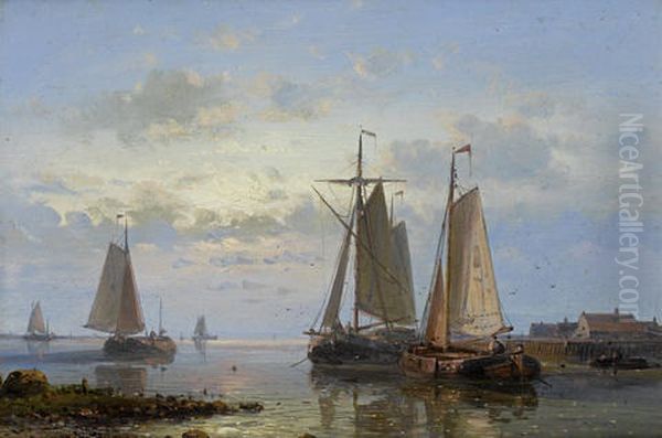 Evening On The Estuary Oil Painting by Abraham Hulk the Elder