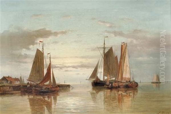Shipping On A Calm Oil Painting by Abraham Hulk the Elder