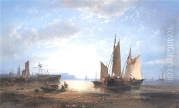 Sunset On The Coast Oil Painting by Abraham Hulk the Elder