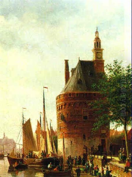 Motiv Aus Amsterdam Oil Painting by Johannes Frederik Hulk, Snr.