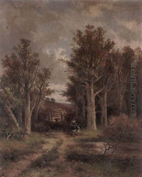 Near Albury, Surrey Oil Painting by Abraham Hulk the Younger