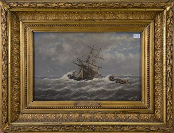 Marine Avant La Tempete Oil Painting by Hendrik Hulk
