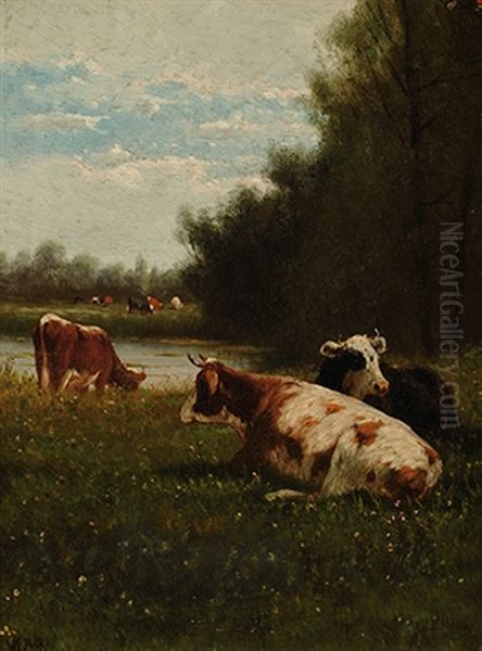 Lazing By The Water Oil Painting by William Frederick Hulk