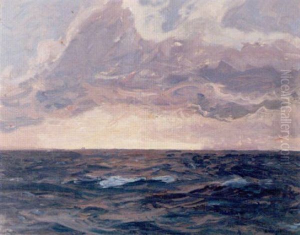 Morkt Hav Oil Painting by Oscar Hullgren