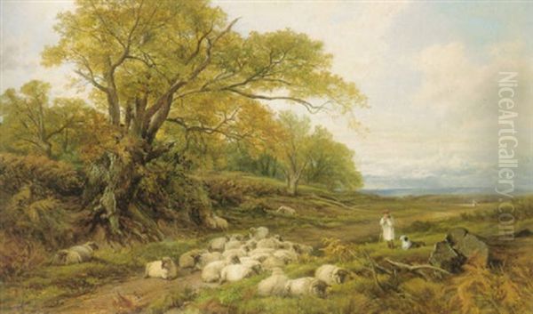 Watching The Flock Oil Painting by Frederick William Hulme