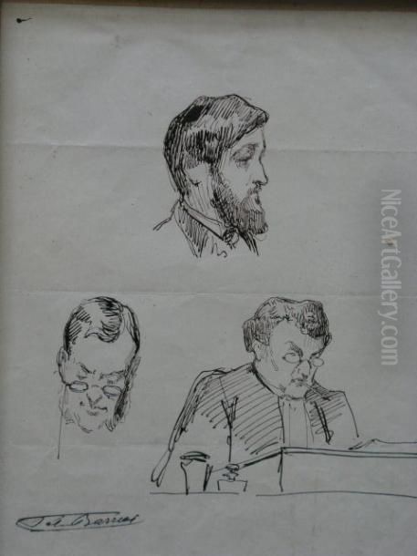 Portrait Plume Oil Painting by Felix Joseph Barrias