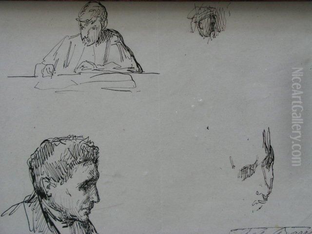 Portrait Plume Oil Painting by Felix Joseph Barrias