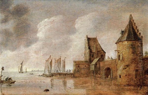 Stadt An Einem Flus Oil Painting by Frans de Hulst