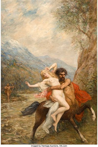 The Slaying Of Nessus Oil Painting by Charles (Jean-Ch. Ferdinand) Humbert