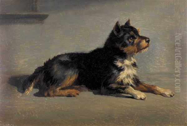 Liegender Hund Oil Painting by Charles (Jean-Ch. Ferdinand) Humbert