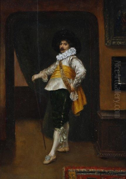 Gentilhomme A La Fraise Oil Painting by Gustave Barrier