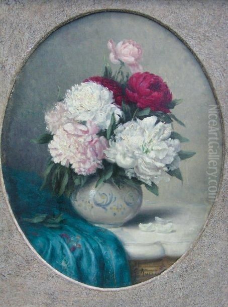 Bouquet De Pivoines Oil Painting by Gustave Barrier