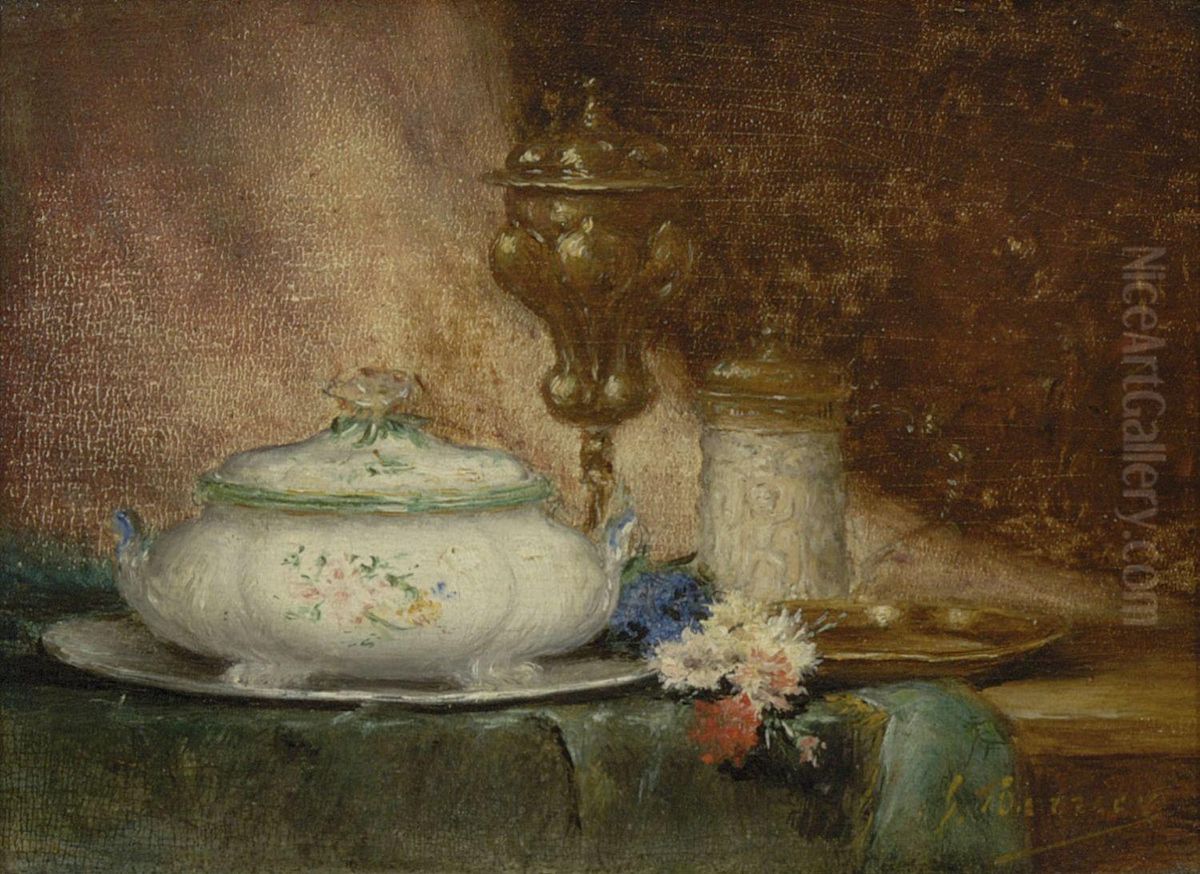 Stillleben Mit Terrine Und Pokal Oil Painting by Gustave Barrier