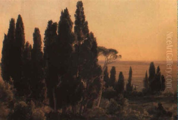 Landschaft Bei Tivoli Oil Painting by Carl Maria Nicolaus Hummel