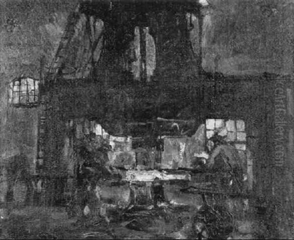 Industrieschmiede Oil Painting by Theodor Hummel