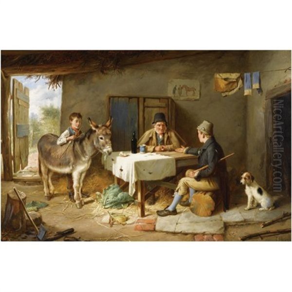 The Sale Of A Donkey Oil Painting by Charles, Hunt Jnr.